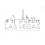 Las Vegas City Line Silhouette Typographic Design Sticker