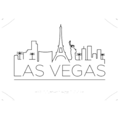 Las Vegas City Line Silhouette Typographic Design Sticker