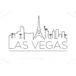 Las Vegas City Line Silhouette Typographic Design Sticker