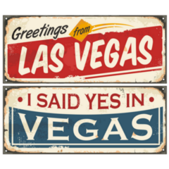 Las Vegas Retro Tin Signs Sticker