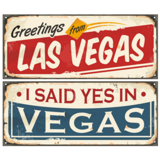 Las Vegas Retro Tin Signs Sticker