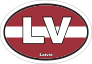 Latvia Lv Flag Oval Sticker