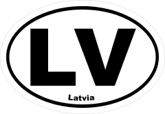 Latvia Lv Oval Sticker