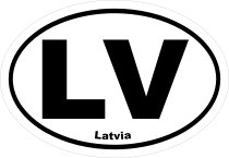 Latvia Lv Oval Sticker