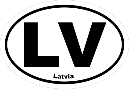Latvia Lv Oval Sticker