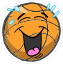 Laughing Emoji Basketball Sticker
