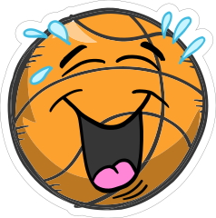 Laughing Emoji Basketball Sticker