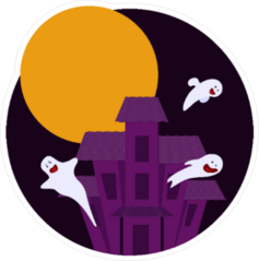 Laughing Ghosts Halloween Night Sticker