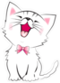 Laughing White Cat Sticker