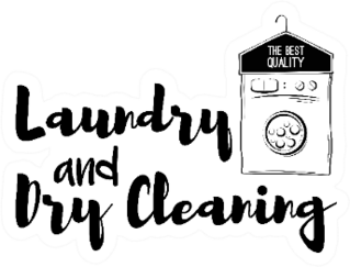 Laundry And Dry Cleaning Lettering Illustration Sticker