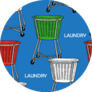 Laundry Basket Seamless Pattern In Color Sticker