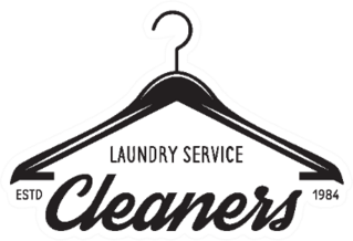 Laundry Service Clothing Hanger Logo Sticker