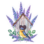Lavender Bird House Sticker