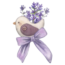 Lavender & Bird Sticker