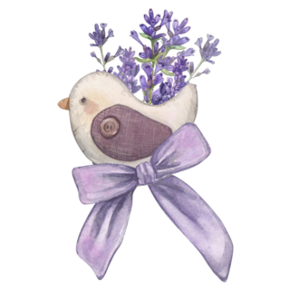Lavender & Bird Sticker