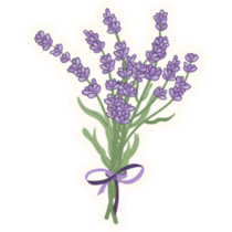 Lavender Bouquet Bow Sticker