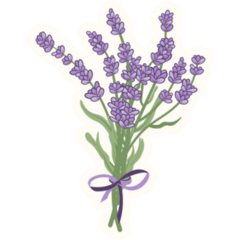 Lavender Bouquet Bow Sticker
