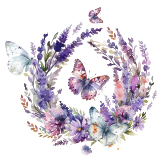 Lavender Butterfly Sticker