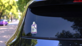 Lavender Cleaner Sticker on a Rear Car Window (New) example