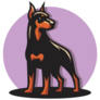 Lavender Doberman Sticker
