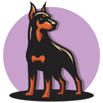 Lavender Doberman Sticker