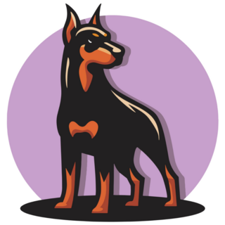 Lavender Doberman Sticker