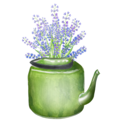 Lavender In Green Pot Sticker