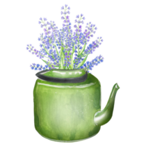 Lavender In Green Pot Sticker