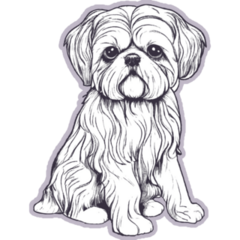 Lavender Shih Tzu Sticker
