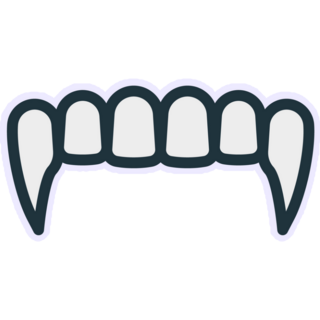 Lavender Vampire Fangs Sticker