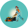 Lawn Mower Landscaper Worker Profession Pop Art Sticker