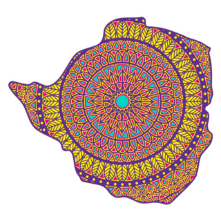 Layered Mandala Map Of Zimbabwe Sticker