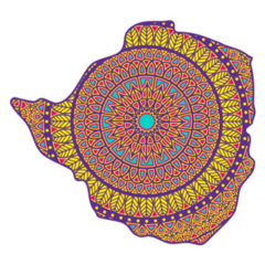 Layered Mandala Map Of Zimbabwe Sticker