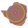 Layered Mandala Map Of Zimbabwe Sticker