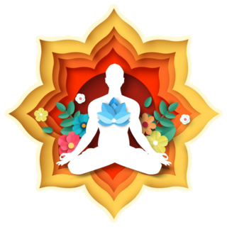 Layered Paper Cut Lotus Yoga Sticker 