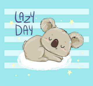 Lazy Day Striped Koala Sticker
