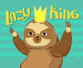 Lazy King Sloth Sticker