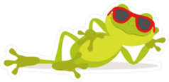 Lazy Relaxing Frog With Glasses Sticker