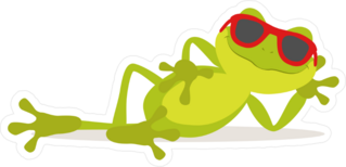 Lazy Relaxing Frog With Glasses Sticker