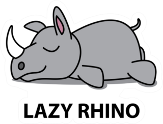 Lazy Rhino Icon Sticker