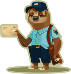 Lazy Sloth Postman Sticker
