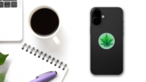 Leaf Of Marijuana Illustration Isolated On White Sticker on a Phone (New) example
