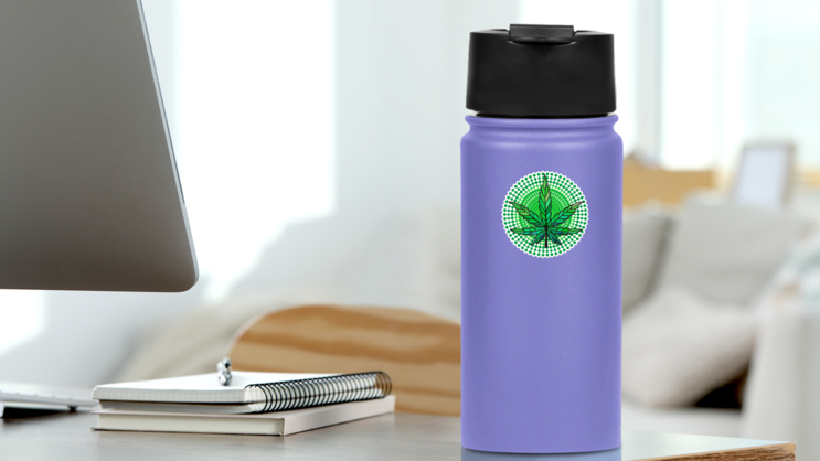 Leaf Of Marijuana Illustration Isolated On White Sticker on a Water Bottle (New) example