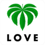 Leaf Of Marijuana With Love Sticker