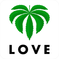 Leaf Of Marijuana With Love Sticker