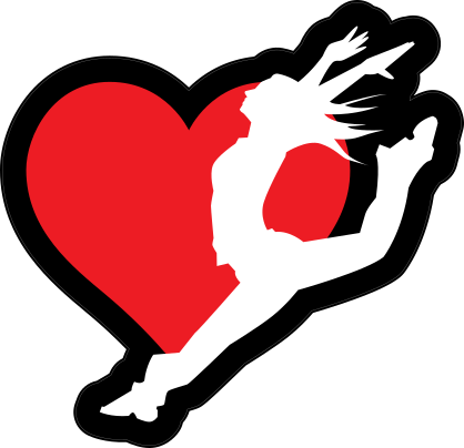 Leaping Dancer with Heart Sticker
