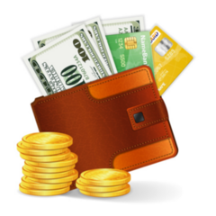 Leather Wallet with Lots of Money Sticker