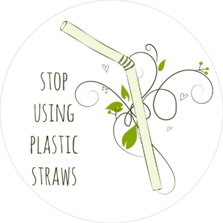 Leaves Stop Using Plastic Straws Sticker