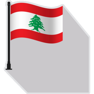 Lebanon Cartoon Flag Sticker