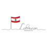Lebanon Drawn Lettering Sticker